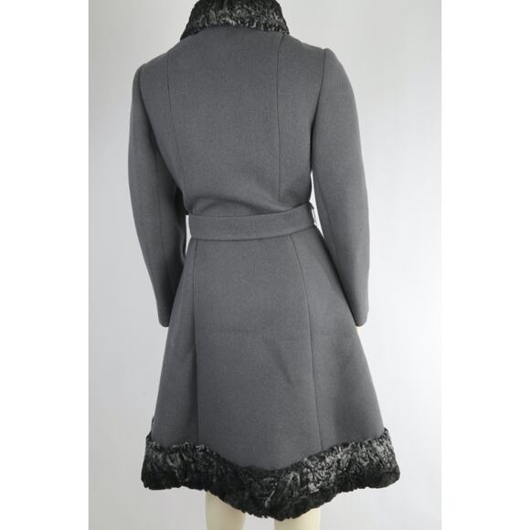 Vintage Lepshire Gray Mongolian Fur Belted Coat Jacket Women’s Size S Luxury - Picture 2 of 15